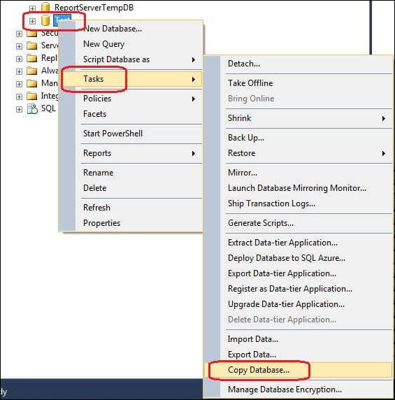 點擊複製數據庫