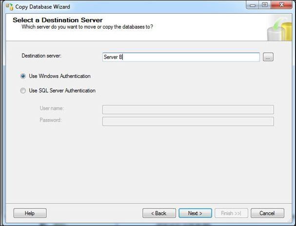 輸入目標服務器名稱