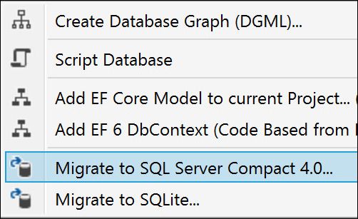選擇遷移到 sql server compact 4.0