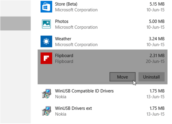 手動將 Windows 10 應用移動到另一個硬碟或分割區 - 2