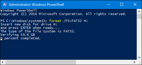 powershell fat32