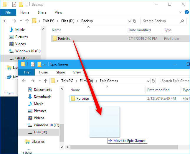 用備份替換 Epic Game 資料夾
