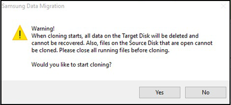 samsung data migration 警告視窗