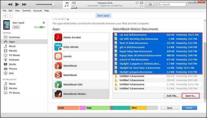 從 iTunes 儲存圖片