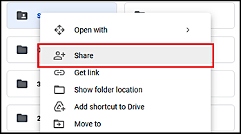 Google Drive 上的共享圖示