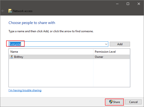 選擇要與之分享的人
