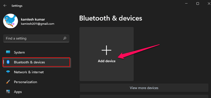 使用藍芽添加裝置