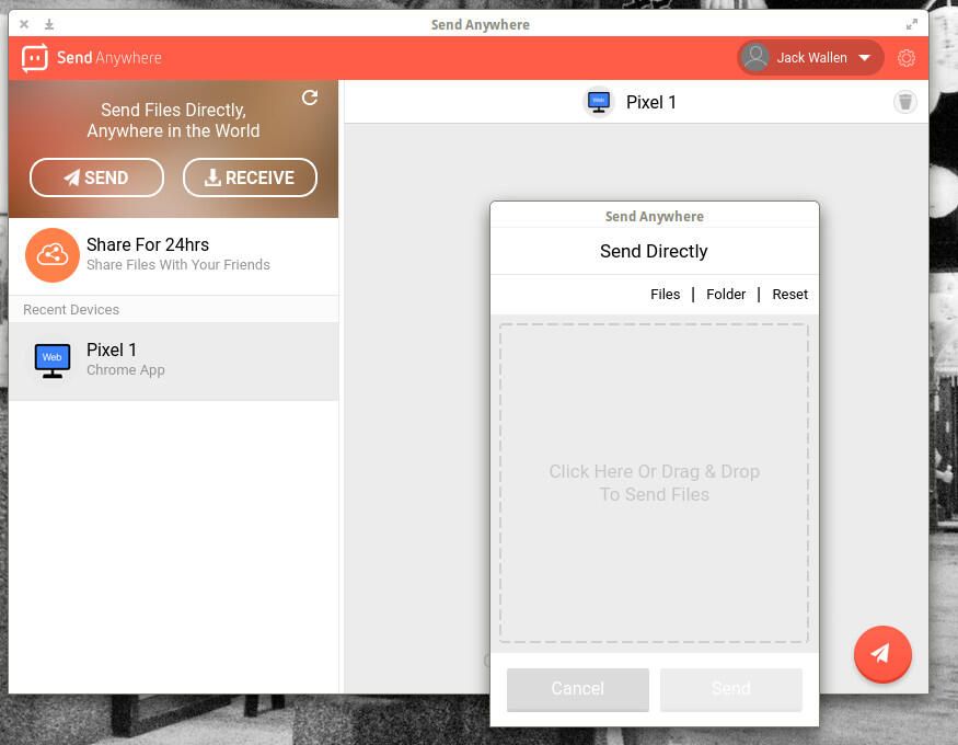 透過sendanywhere傳送檔案