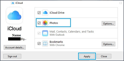 在 icloud 上選擇照片