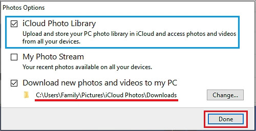 啟用 icloud 相簿