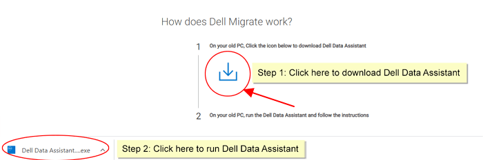 在舊電腦下載並安裝 Dell Migrate