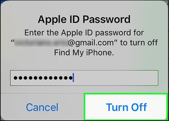 關閉尋找我的 iPhone