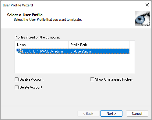 用戶配置檔案精靈 - 1