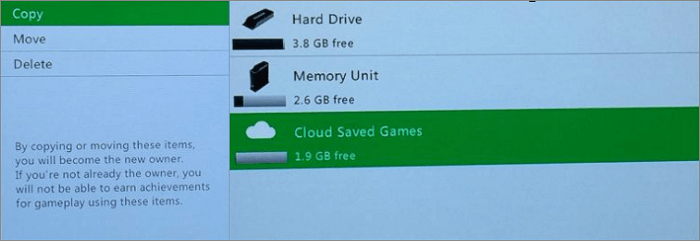 將資料從 Xbox 360 傳輸到 Xbox One - 雲端 2