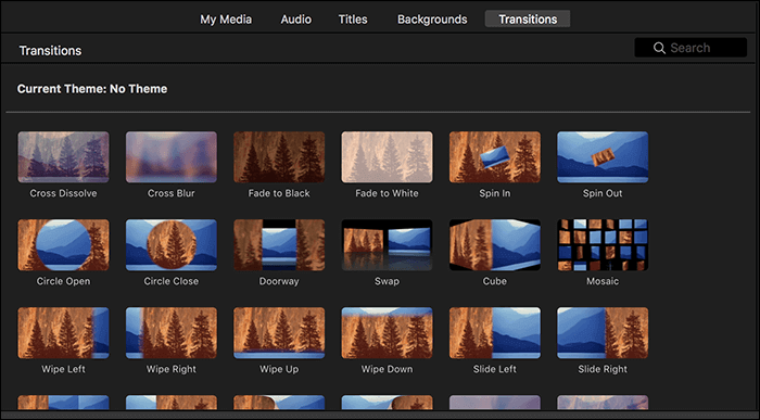 新增轉場到影片