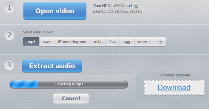 線上工具 Audio Extractor