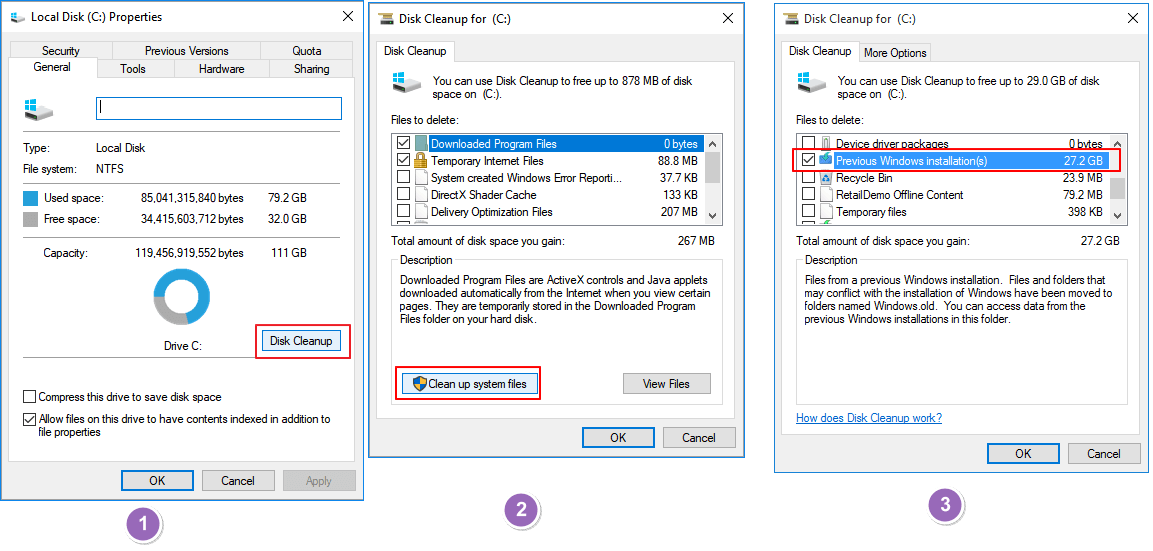 磁碟清理刪除Windows.old資料夾