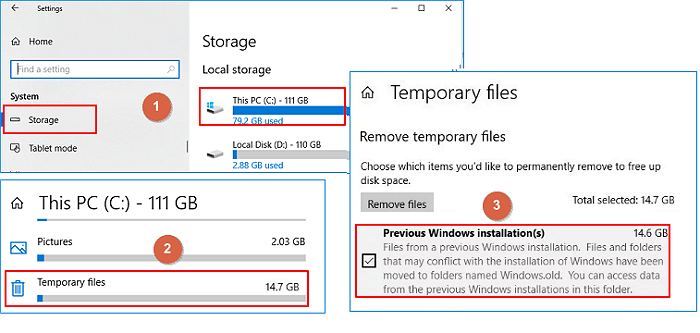暫存檔設定刪除Windows.old資料夾