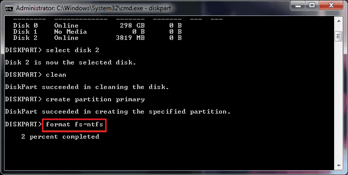 cmd clean disk command