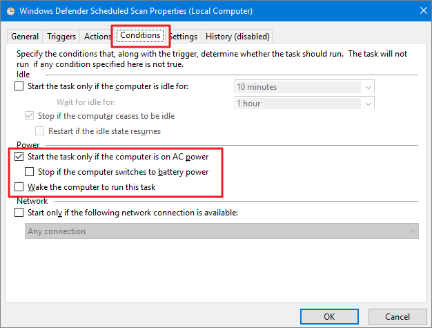 更改Windows Defender計劃選項 - 步驟3
