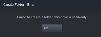 Steam說此磁碟為唯讀