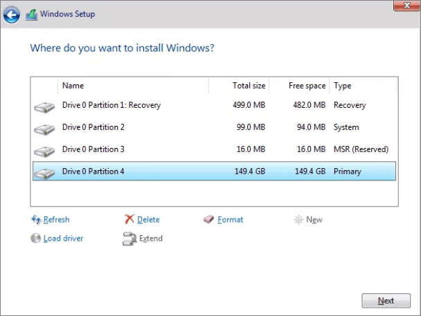 Windows 安裝格式化 C 槽