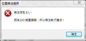 USB有I/O裝置錯誤且無法存取
