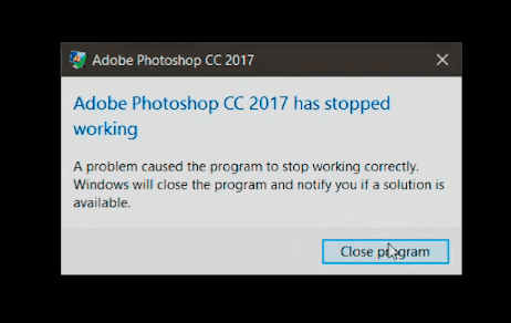 Adobe Photoshop CC 2017已經停止運作