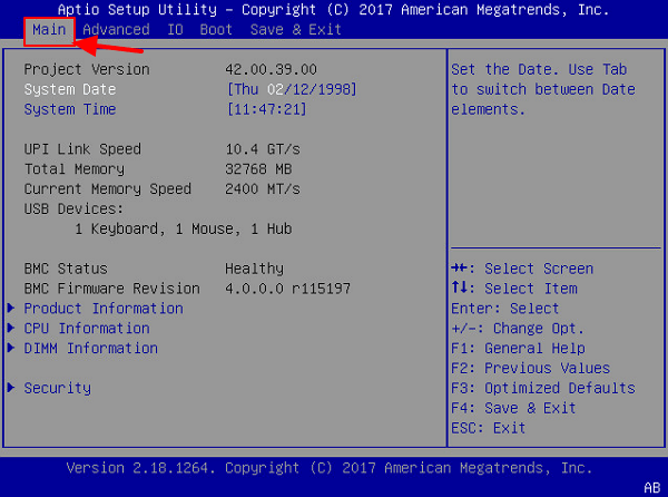 msi aptio setup utility loop windows 10