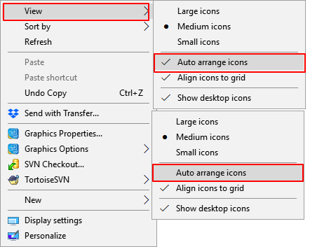 選中自動排列圖示