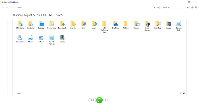 還原以前的版本檔案