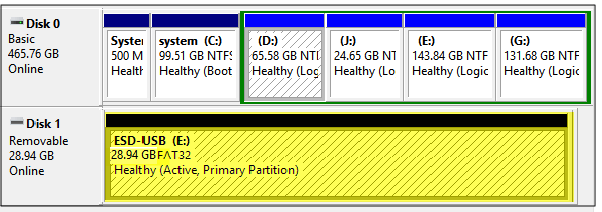 外接硬碟出現在裝置管理員中但不在我的電腦