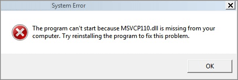 Msvcr110.dll 未找到或丟失錯誤