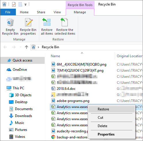 從Windows還原刪除的Excel