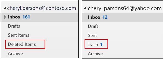 恢復已刪除項目和資源回收桶中的outlook資料夾