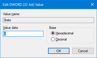 更改數值恢復丟失的用戶配置文件