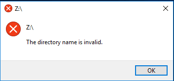 Windows 10目錄名稱無效