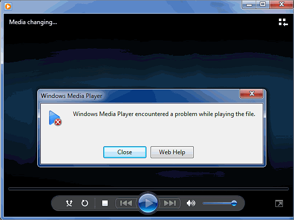 Windows Media Player遇到播放問題