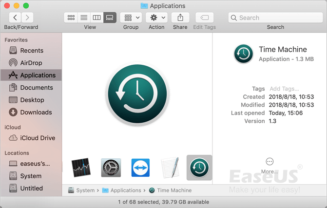 打開Time Machine備份