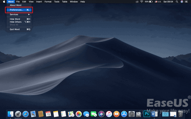 清除Word喜好設定 — 步驟4