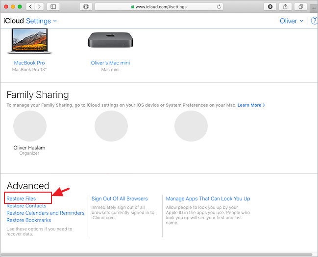 回復iCloud上的檔案
