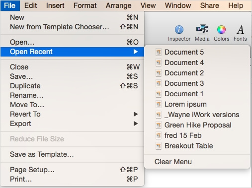 從自動儲存復原未存檔的Pages