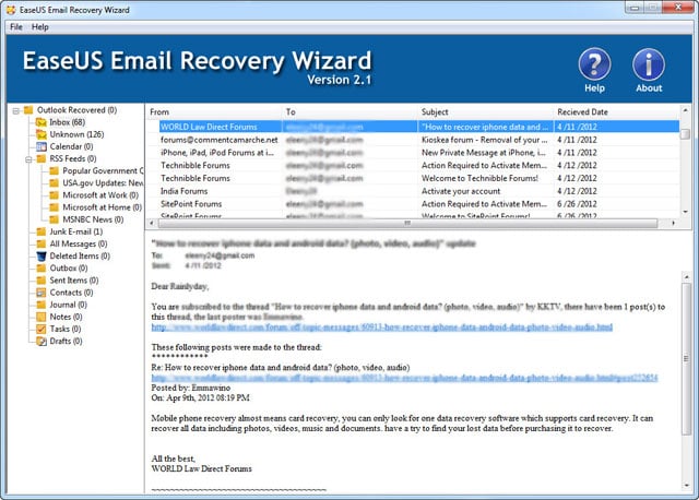 預覽刪除的電子郵件