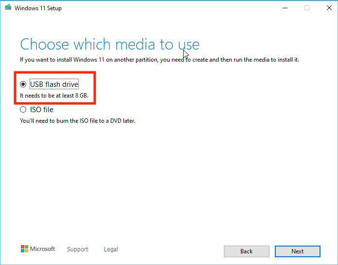 選擇 USB 隨身碟