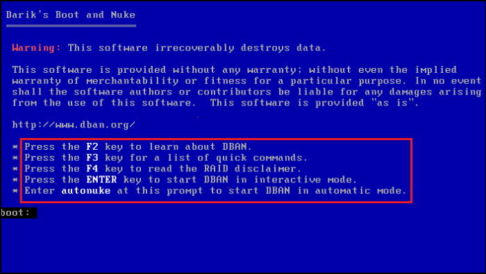 透過 dban-usb 擦除硬碟