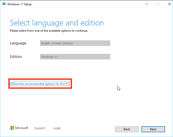 使用建議的選項