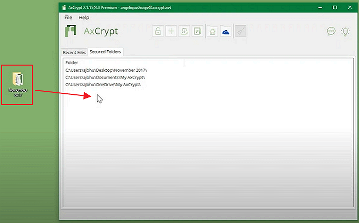 拖放檔案以加密