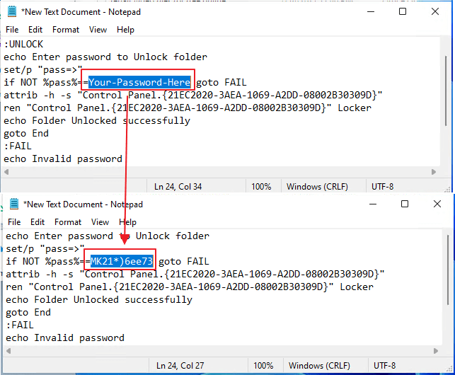 設定密碼鎖定資料夾