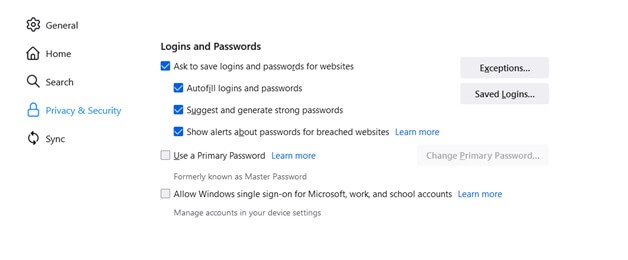 firfox檢視儲存的密碼