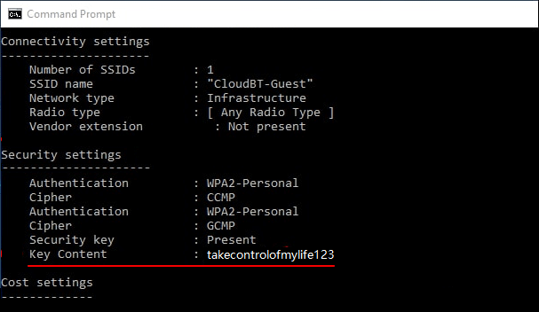 cmd命令查詢wifi密碼 - 步驟3